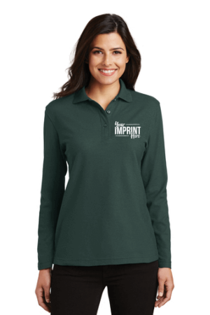 Port Authority Ladies  Long Sleeve Silk Touch Polo – Screenprinted – Customizable