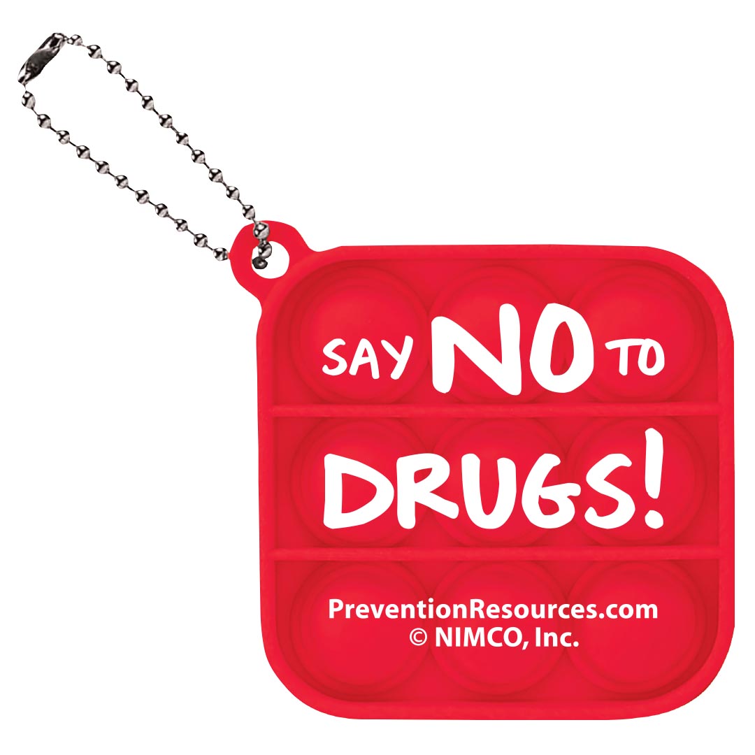Bubble Pop Fidget Keychain: Say NO To DRUGS!