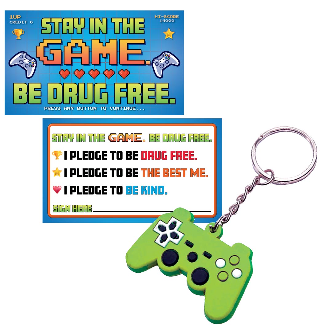 Gamer Keychain and Commitment Card: Stay In the Game…(Set of 25)
