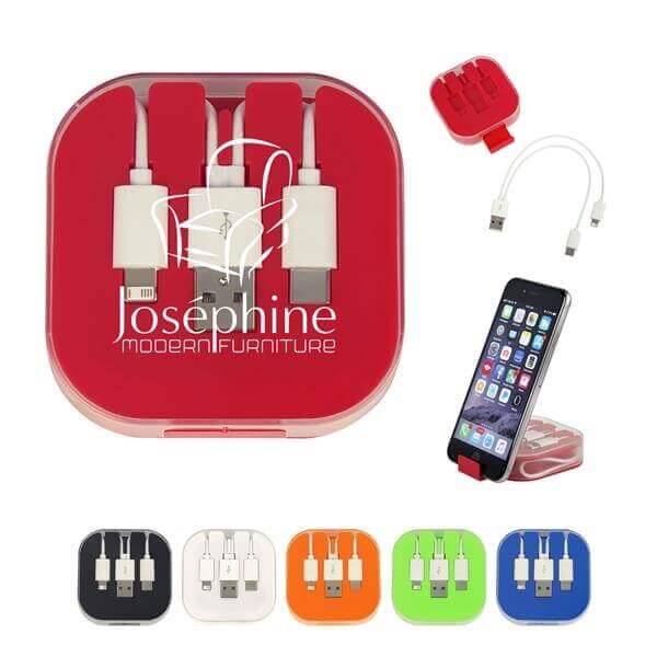 3-IN-1 Charge Cable With Phone Stand – Customizable