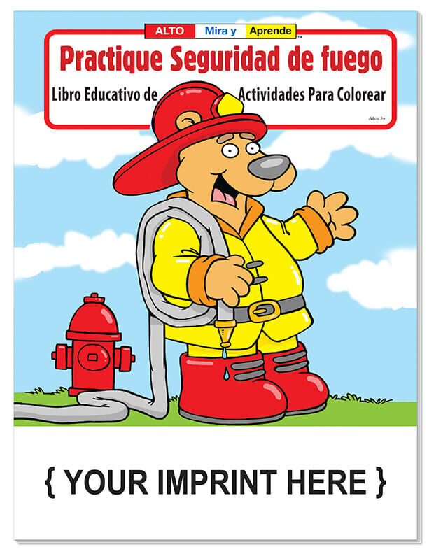 Practice Fire Safety Coloring & Activity Book – Spanish Version – Customizable