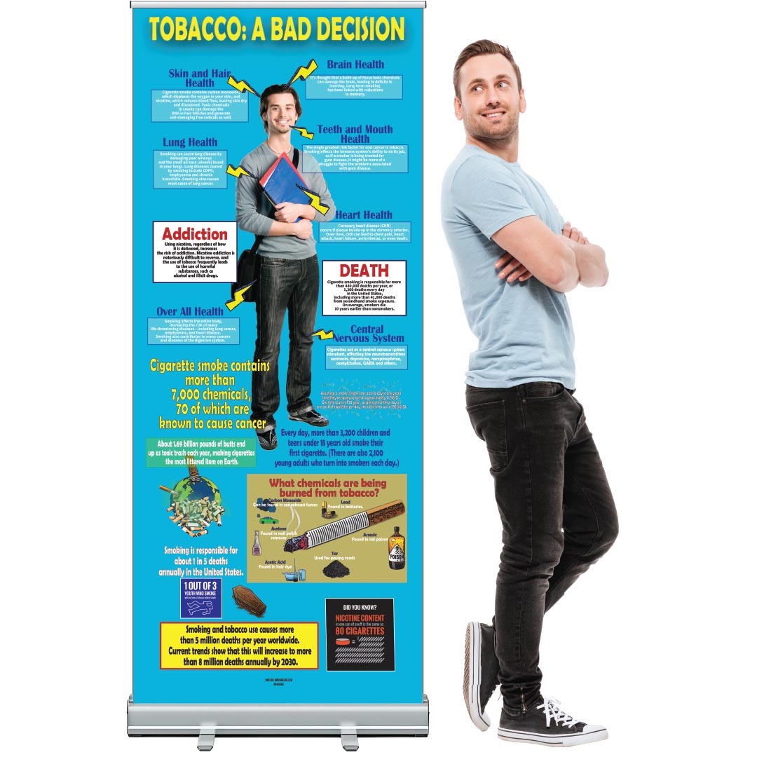 Tobacco: A Bad Decision Retractable Banner (33.5″ x 79″)