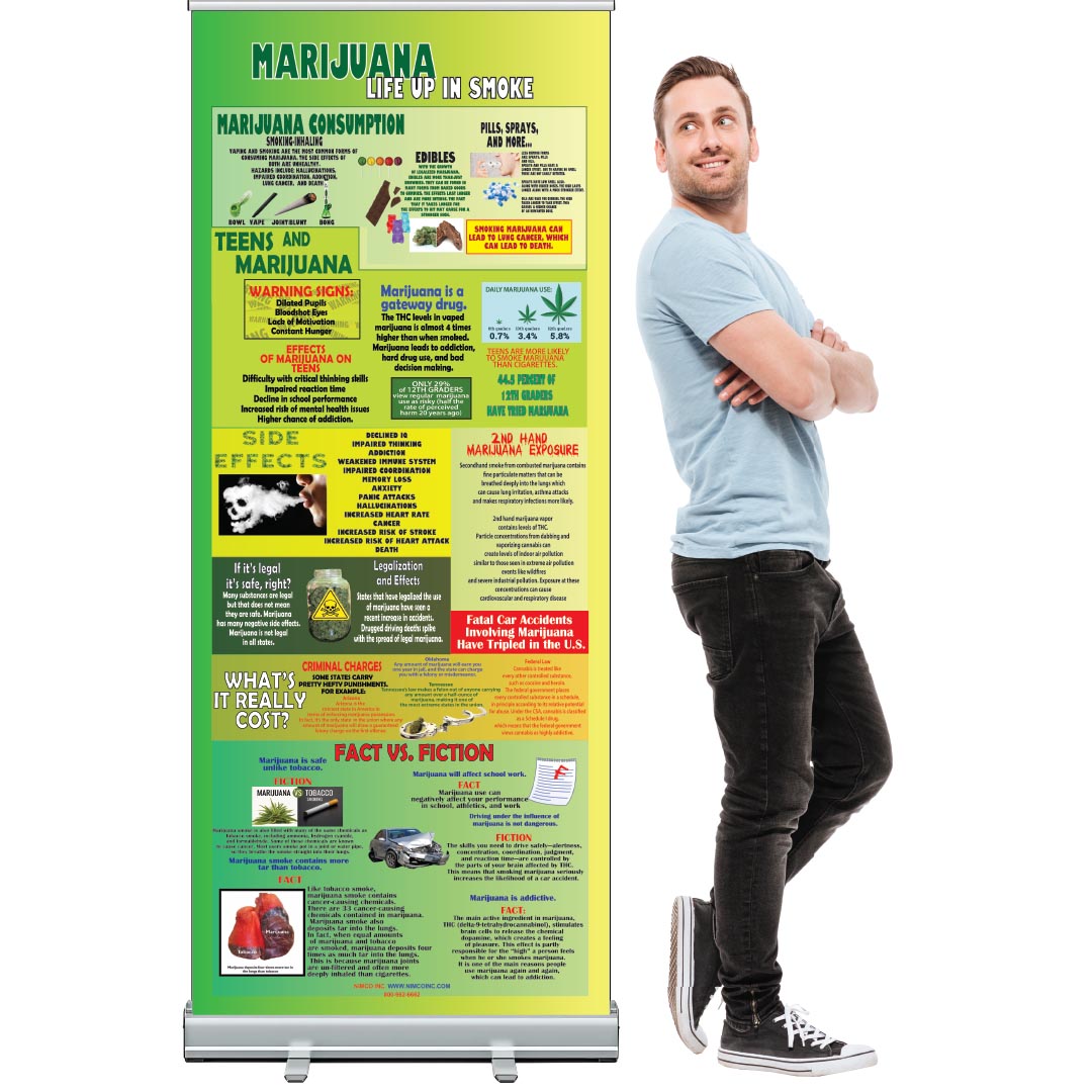 Marijuana – Life Up In Smoke Retractable Banner (33.5″ x 79″)
