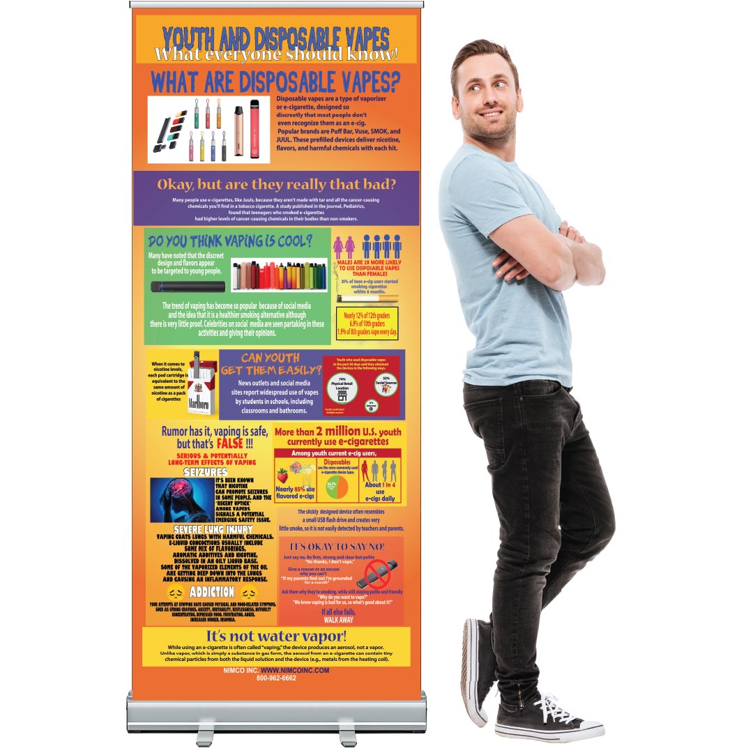 Youth and Disposable Vapes Retractable Banner (33.5″ x 79″)