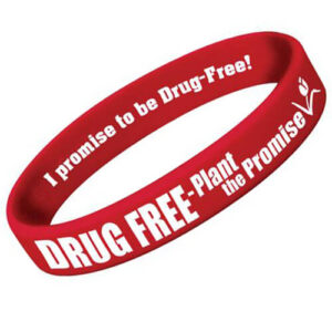 Drug Free Plant The Promise (Red Silicone Bracelet)