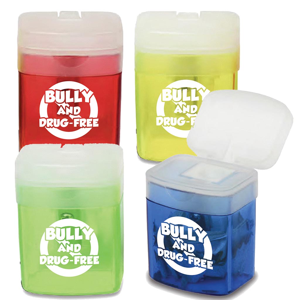Bully and Drug Free Assorted Flip Top Pencil Sharpeners