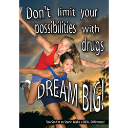 Don’t limit your possibilities with drugs dream big! Poster