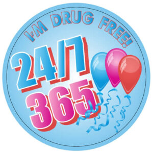 I’m Drug Free! 24/7 365 Stickers – Rolls of 100