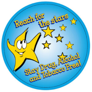 Reach For The Stars Stay Drug, Alcohol and Tobacco Free! Stickers – Rolls of 100