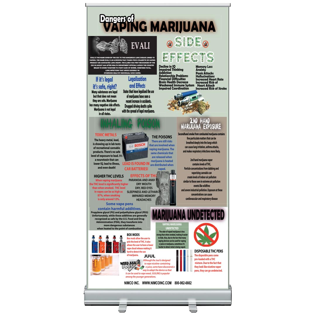 Dangers Of Vaping Marijuana-Table Top Retractable Banner