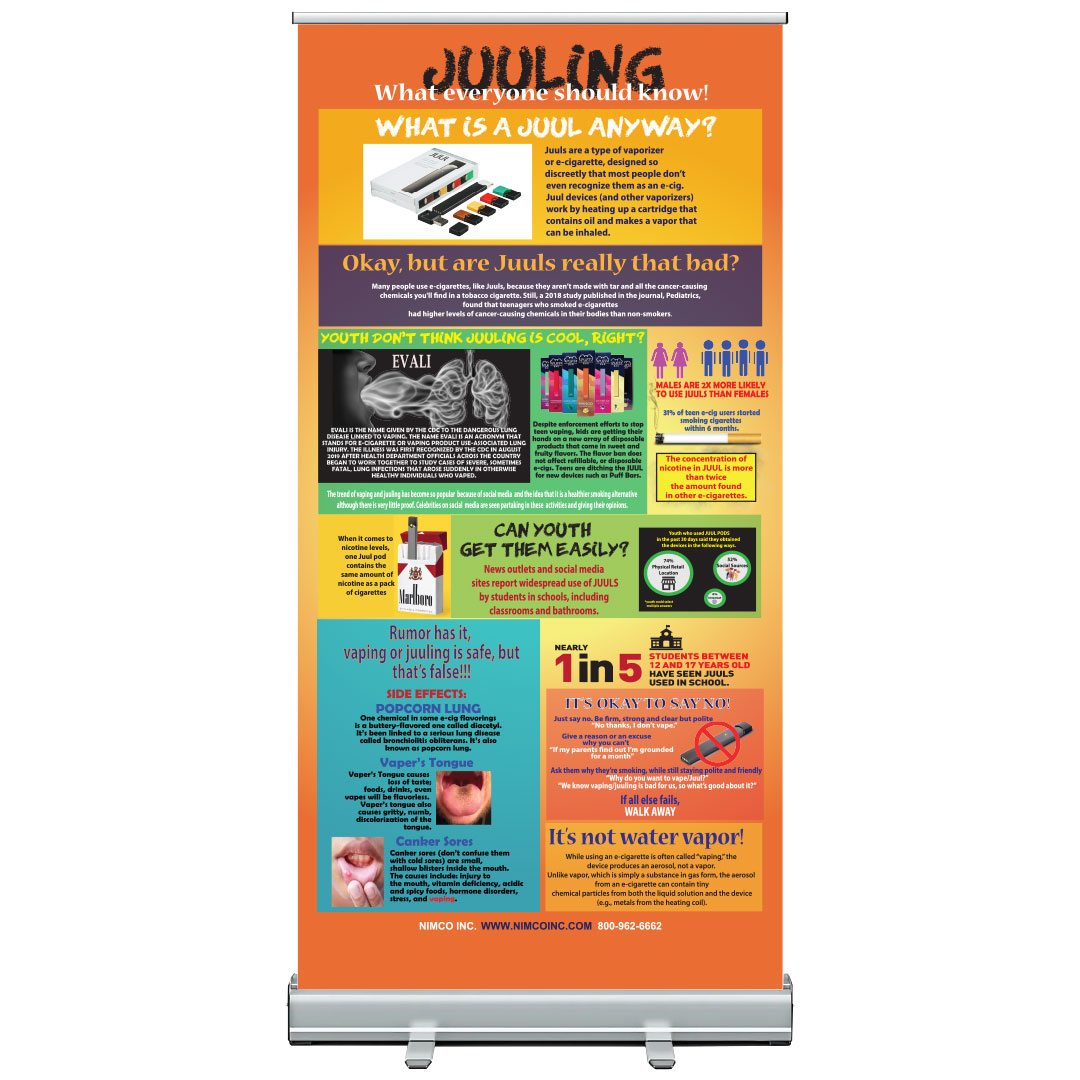 Dangers of Vaping: Juuling (Table Top Retractable Banner)