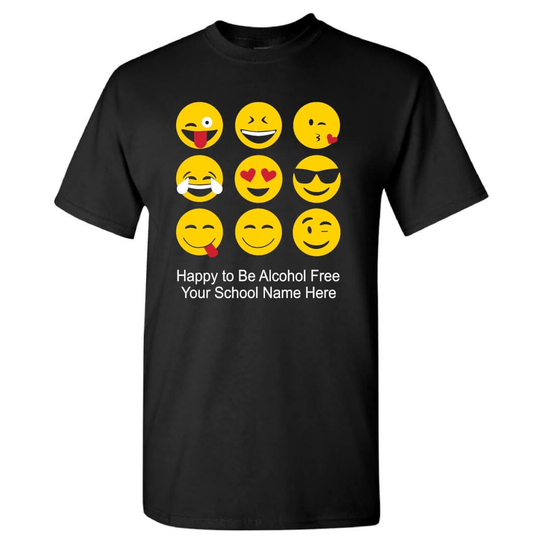 Alcohol Prevention Shirt: Happy To Be Alcohol Free - Customizable