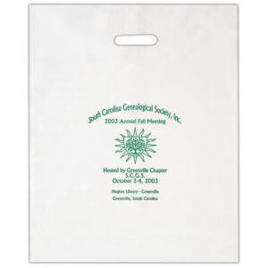 Plastic Patch Handle Bag – 16″W X 18″H X 4″ Gusset – Customizable