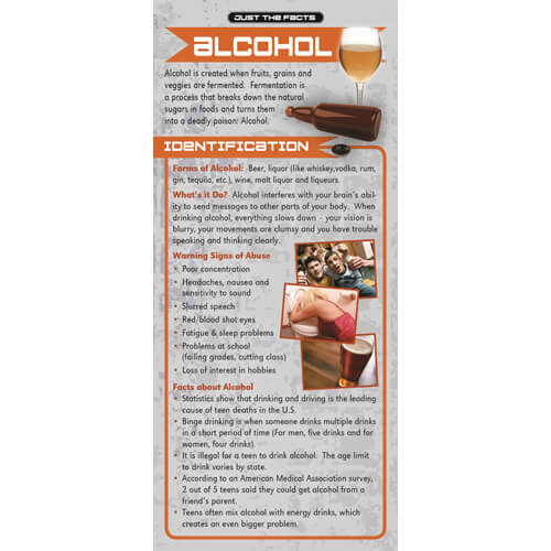 Just The Facts – Alcohol Rack Cards – Sold In Sets of 100