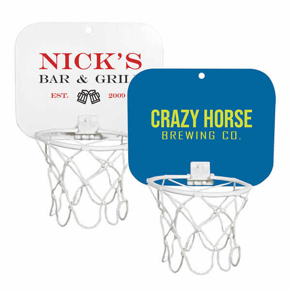 Miniature Plastic Basketball Hoop W/ Rim And Net – Customizable