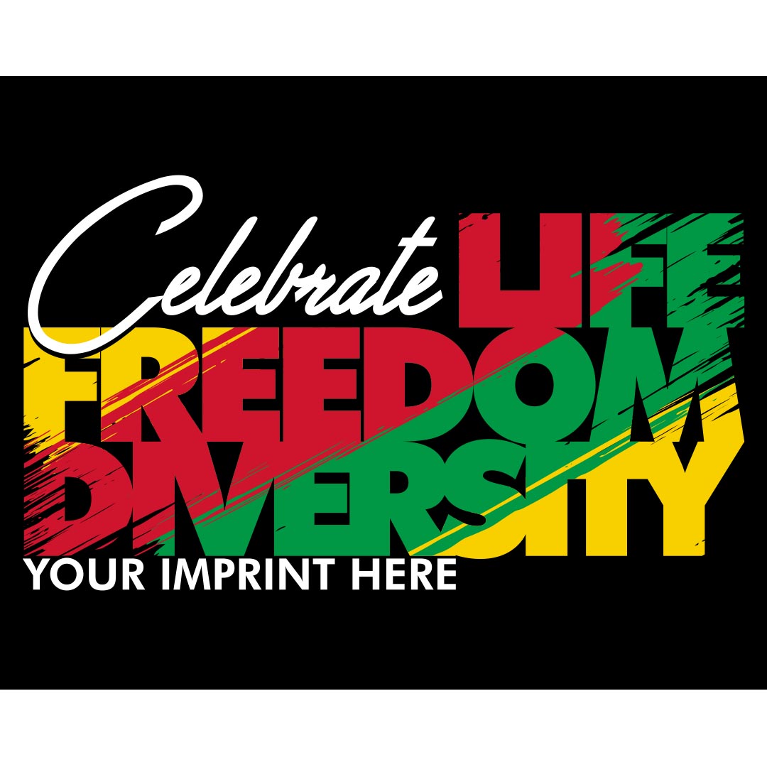 Black History Month Banner (Customizable): Celebrate Life Freedom Diversity
