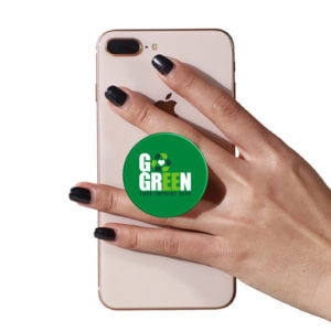 Go Green PopUp Phone Gripper (Customizable): GO GREEN