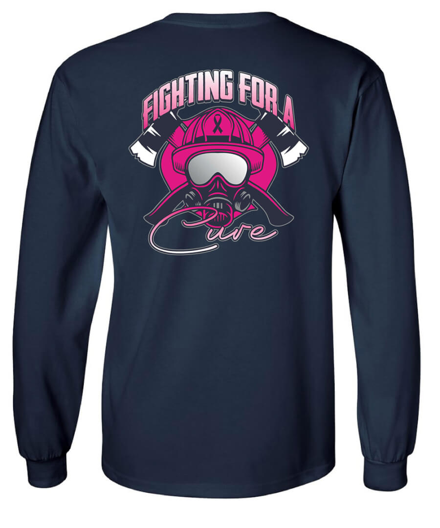 Firefighter T-Shirt Long Sleeve: Fight For a Cure (Helmet) – Customizable Firefighter T-Shirt Long Sleeve: Fight For a Cure (Helmet) – Customizable