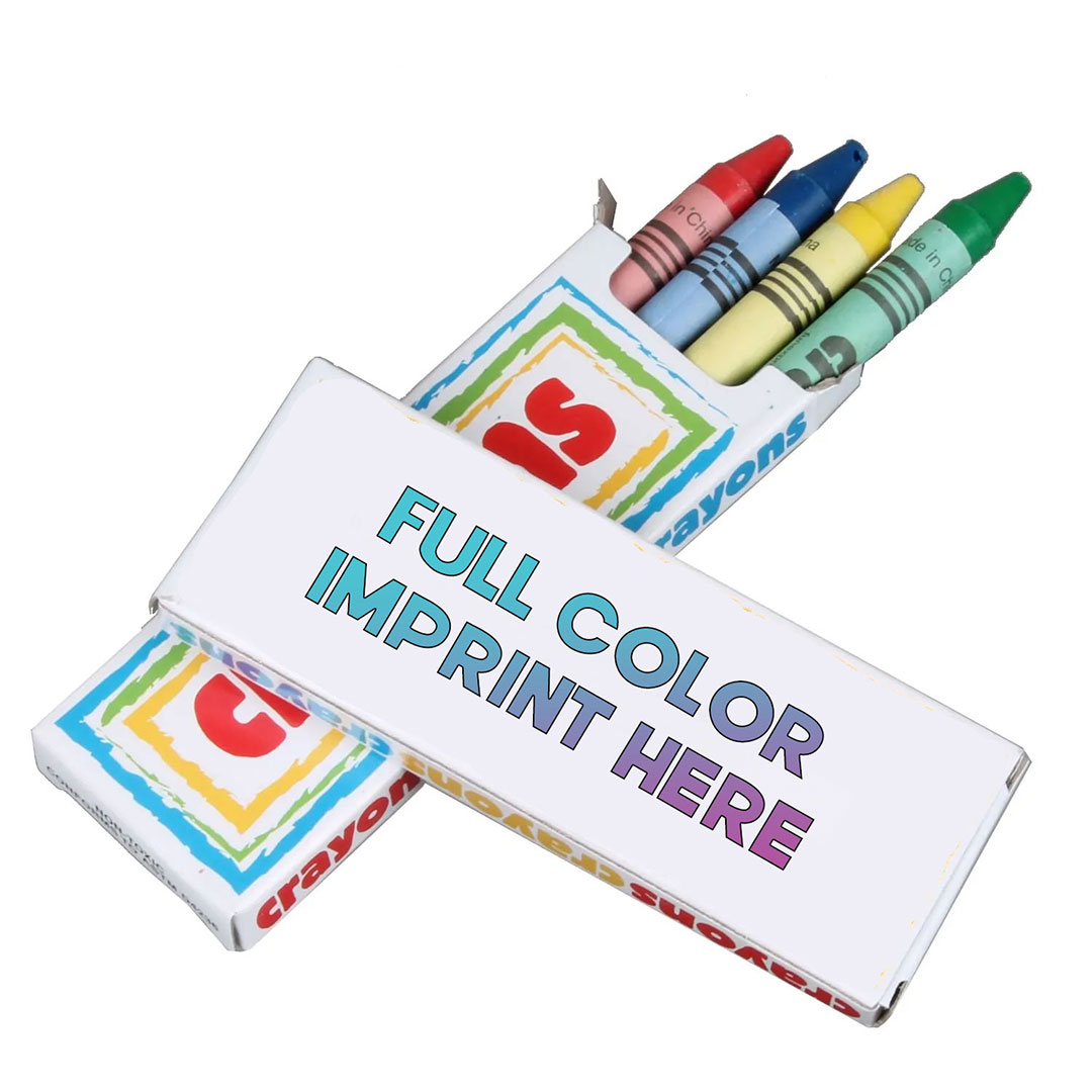 Box Of 4 Crayons, Non-Toxic- Full Color Customizable
