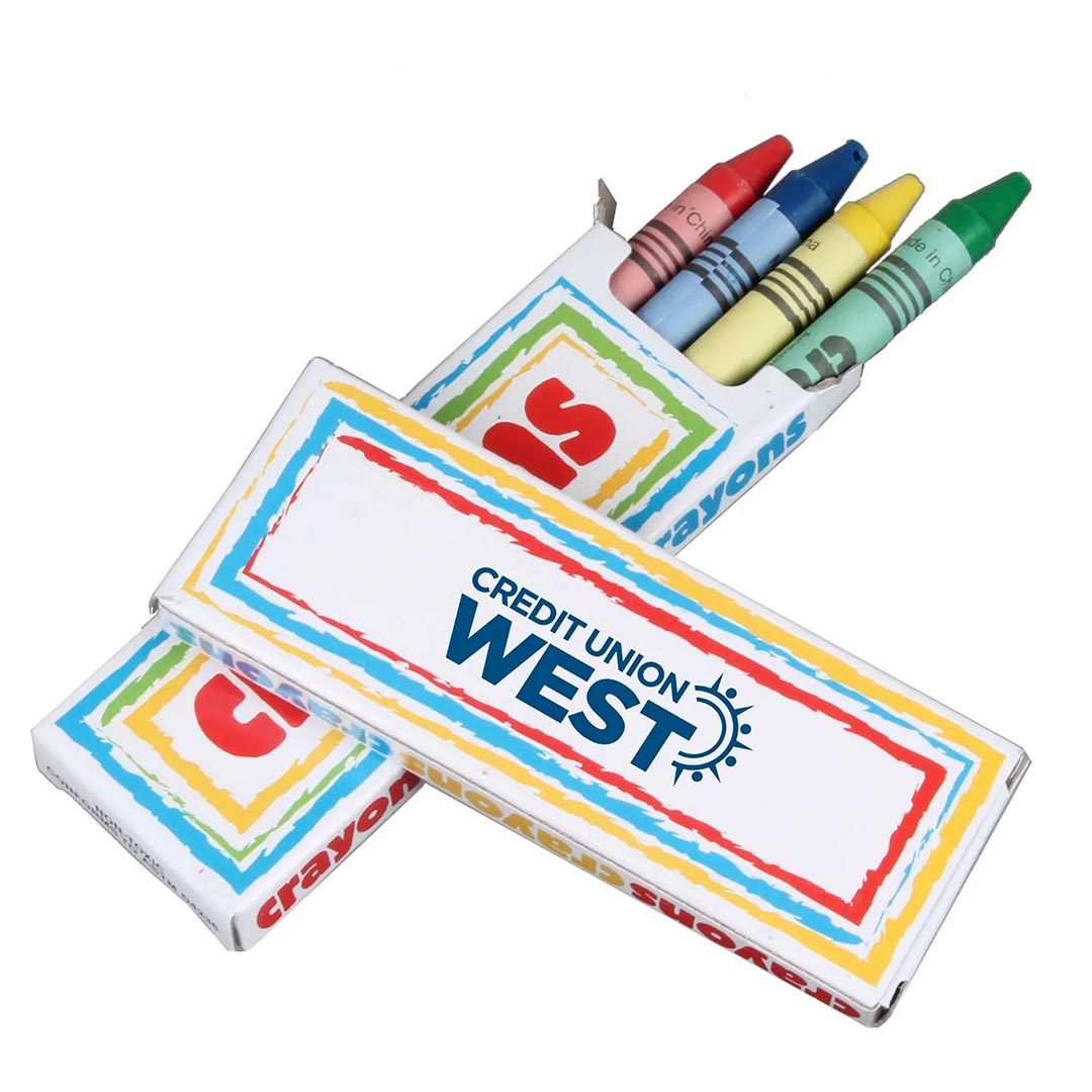 Box Of 4 Crayons, Non-Toxic- Full Color Customizable