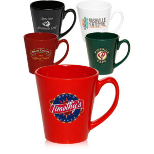 12 oz. Glossy Ceramic Latte Custom Coffee Mugs