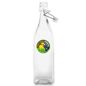 34 oz. Wire Lid Square Glass Carafe Water Bottles