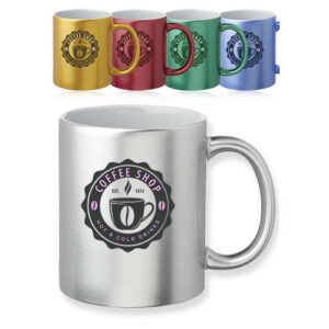 11 oz. Metallic Ceramic Custom Mugs