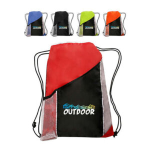 Side Mesh Pockets Drawstring Backpacks