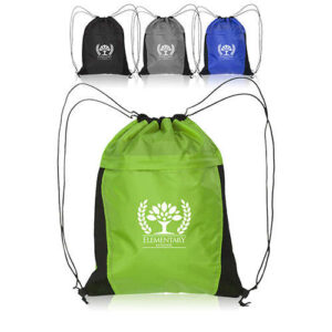 Mesh Accent Drawstring Backpacks