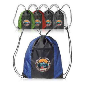 Zipper Pocket Drawstring Bags