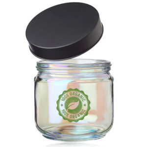 Luminous 23 oz. Iridescent Glass Storage Jars