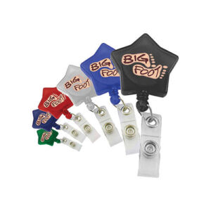 Star Shaped Retractable Badge Reel with Belt Clip