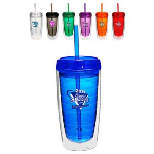 16 oz. Double Wall Acrylic Tumblers with Straw