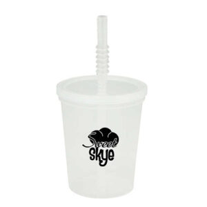 16 oz. Plastic Stadium Cups with Lid and Straw