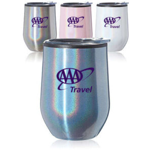 12 oz. Iridescent Stemless Glasses with Lid