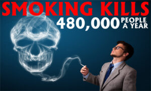 Tobacco Prevention Banner (Customizable): Smoking Kills 480,000 People A Year