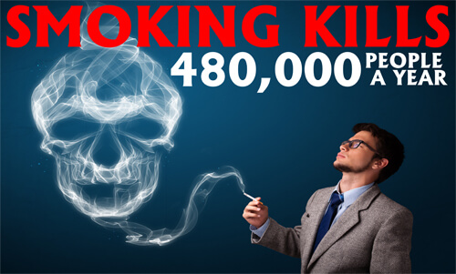 Tobacco Prevention Banner (Customizable): Smoking Kills 480,000 People A Year Tobacco Prevention Banner (Customizable): Smoking Kills 480,000 People A Year