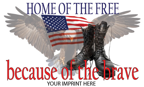 Military Banner (Customizable): Home Of The Free Military Banner (Customizable): Home Of The Free