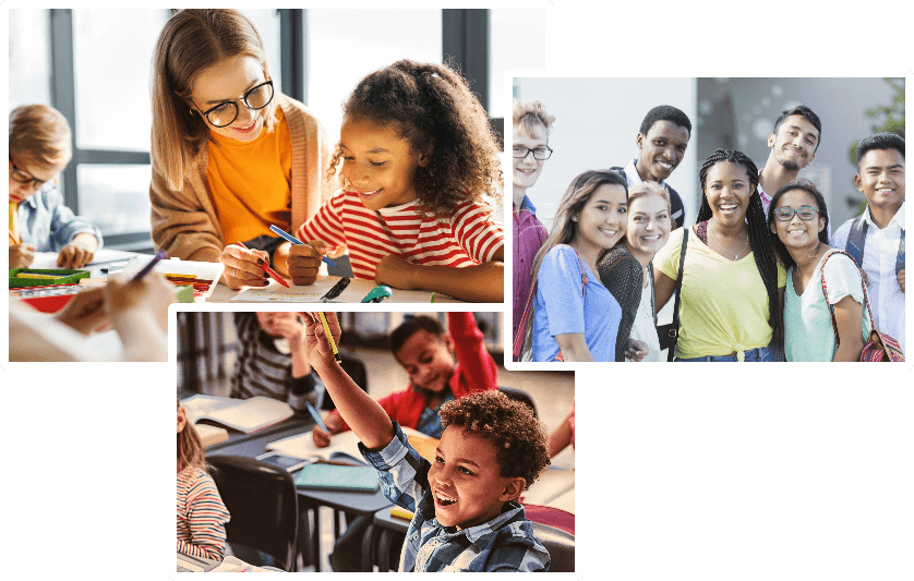 Students and teachers doing prevention awareness activities in class