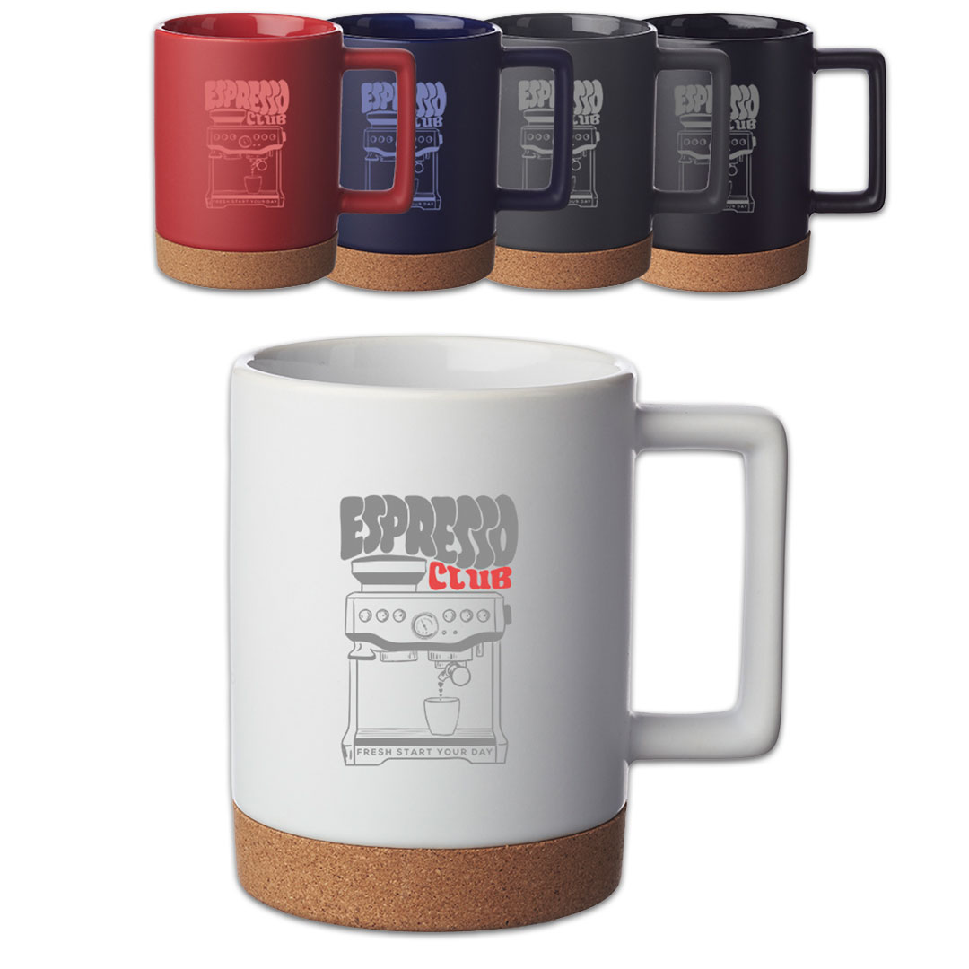 15 oz. Caldwell Cork Base Ceramic Mugs 15 oz. Caldwell Cork Base Ceramic Mugs