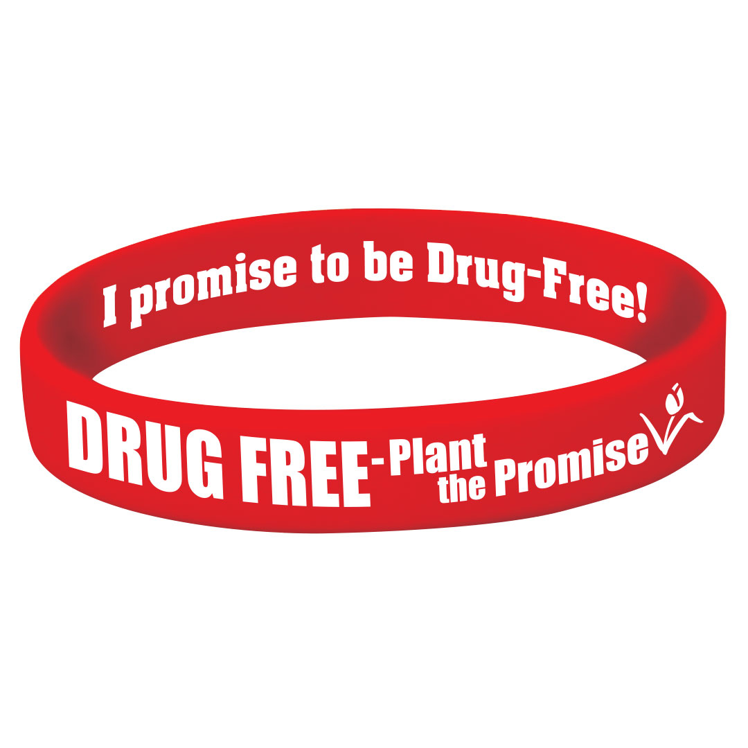 Drug Free Plant The Promise (Red Silicone Bracelet)