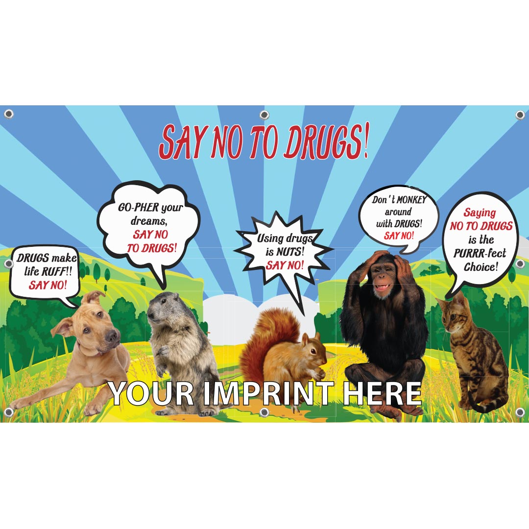 Drug Prevention Banner (Customizable): Say No To Drugs!