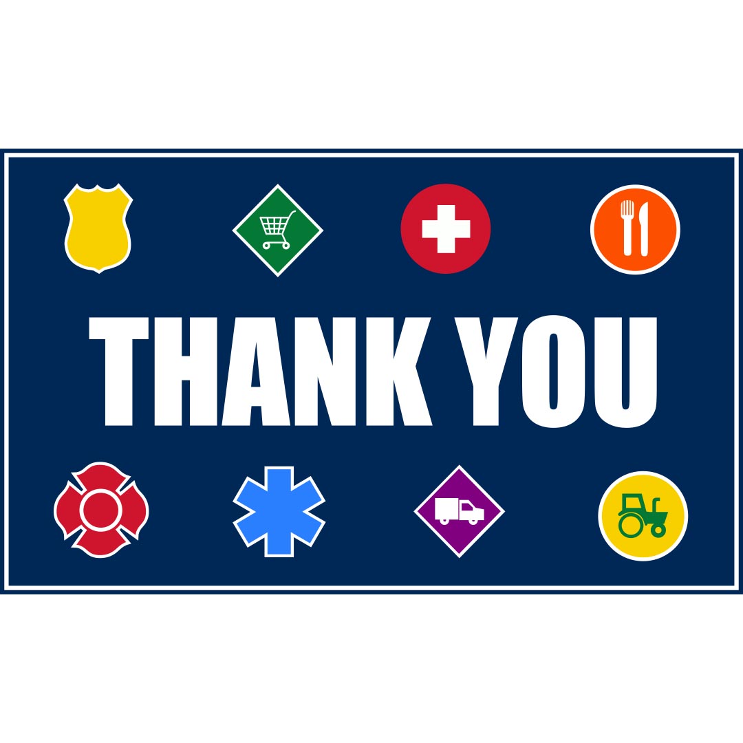 Healthcare Workers Banner (Customizable): THANK YOU (Essential Workers)