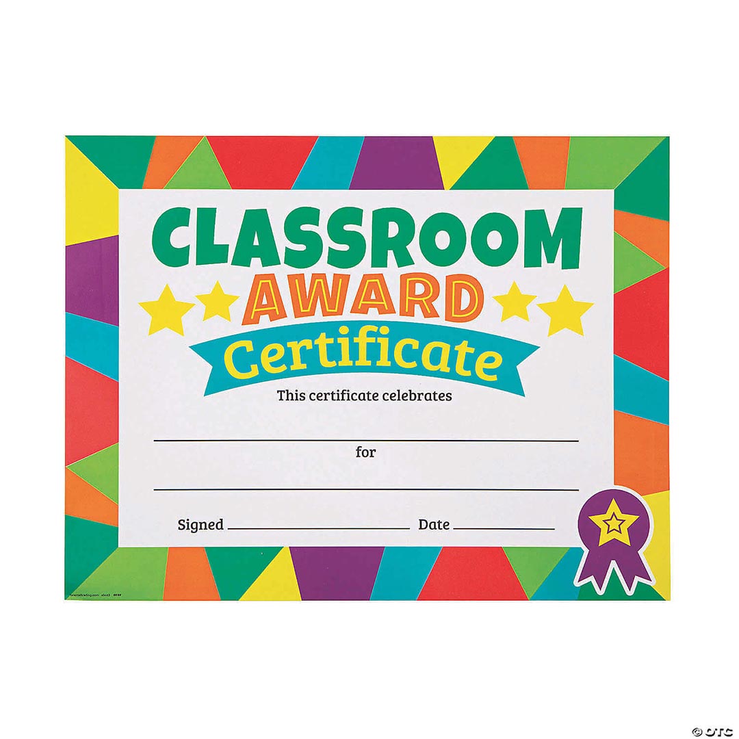 Certificates: Classroom Award – Set of 180