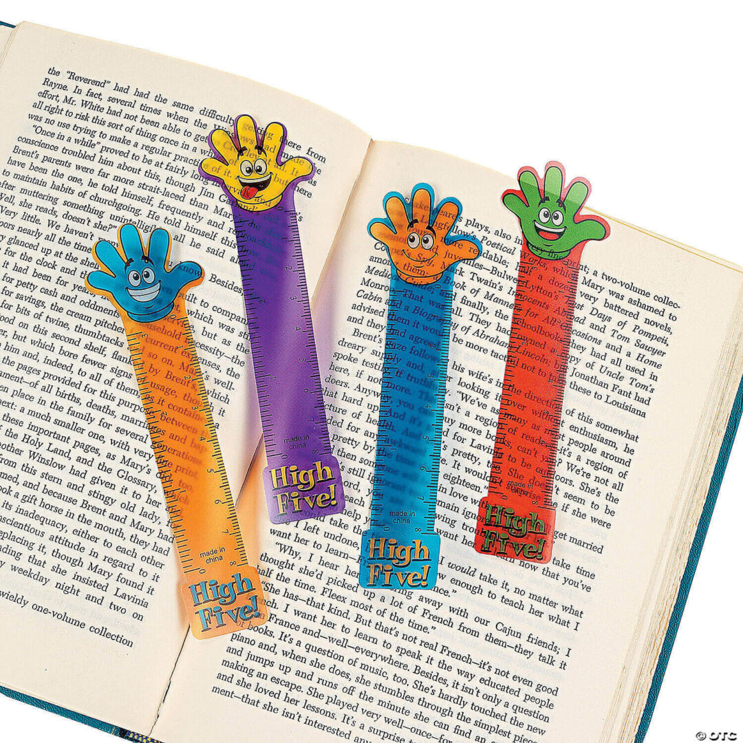 Bookmarks: High Five Translucent Ruler Bookmarks – Set of 48