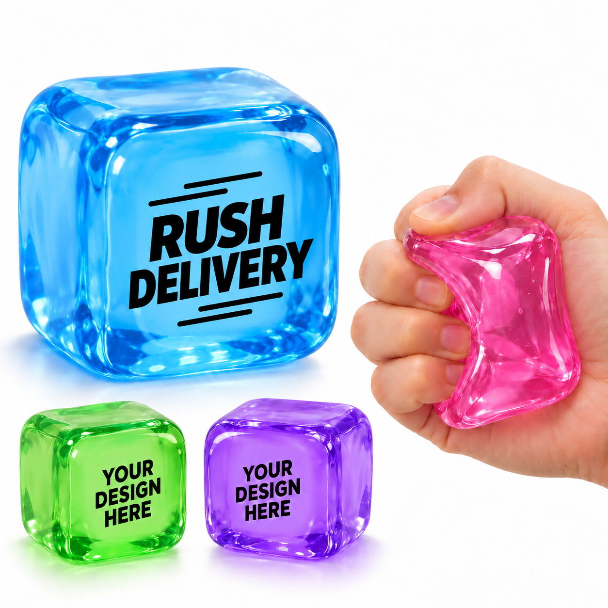 Custom Squishy Ice Cube Fidget – Rush Delivery Custom Squishy Ice Cube Fidget – Rush Delivery