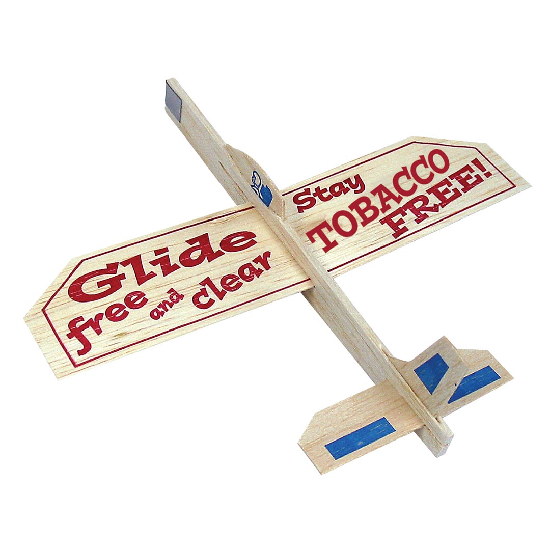 Glide FREE and CLEAR, Stay Tobacco Free! Balsa Gilder