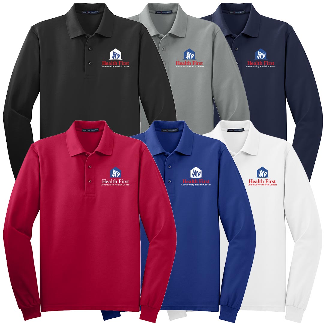 Health First Port Authority® Silk Touch™ Long Sleeve Polo