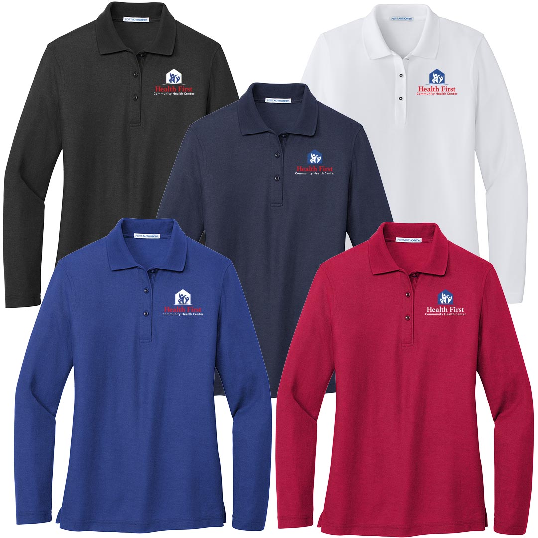Health First Port Authority® Ladies Silk Touch™ Long Sleeve Polo