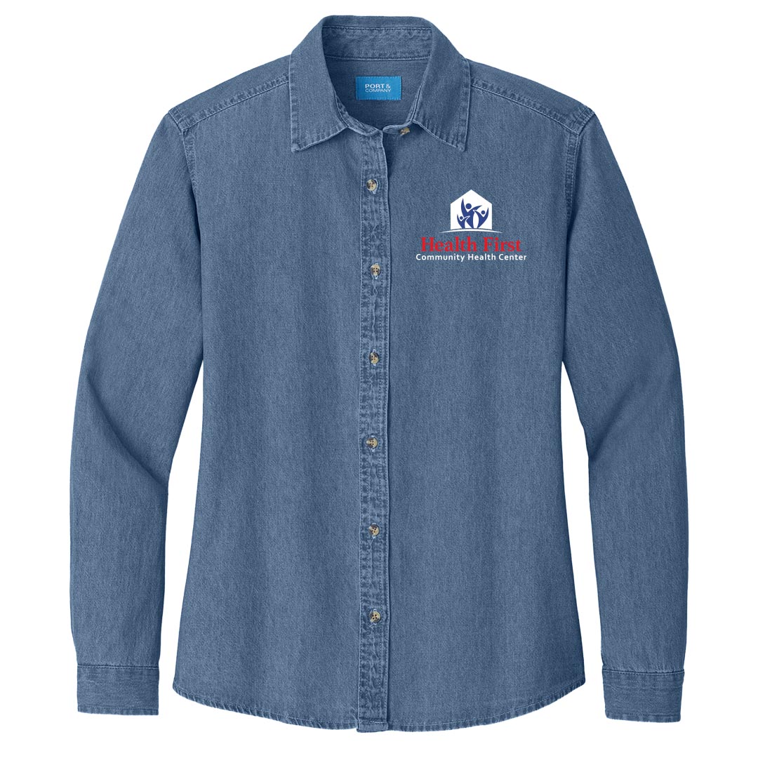 Health First Port & Company® – Ladies Long Sleeve Value Denim Shirt